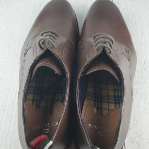 NEW - Ben Sherman Men's Plain Toe Leather Derby Size 8.5 - Picture 3 of 6